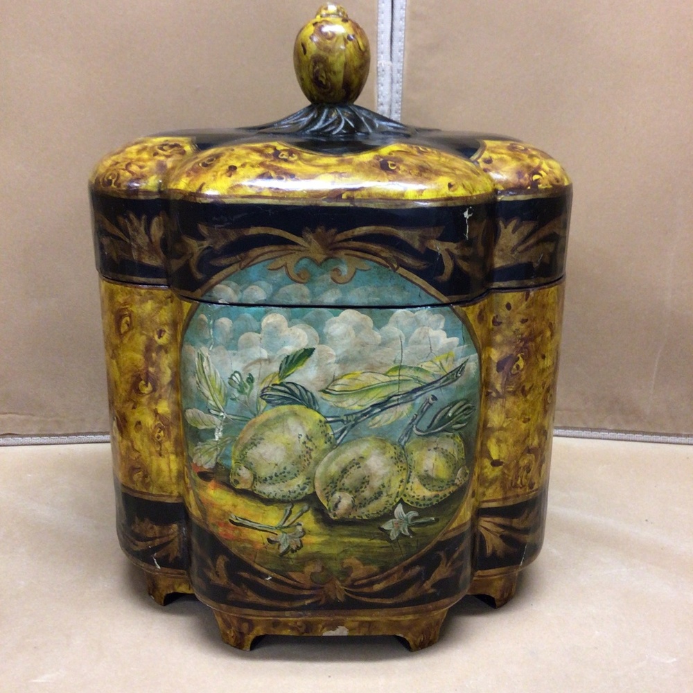 English Papier-mâché Tea Caddy
